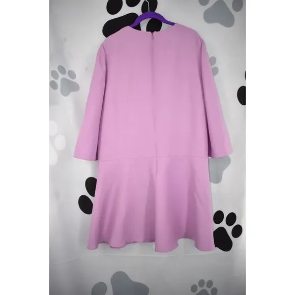 600 E Valentino NWT Wool and Silk Blend Mini Dress Flute Hem Bell Sleeves Lavend - Picture 5 of 9